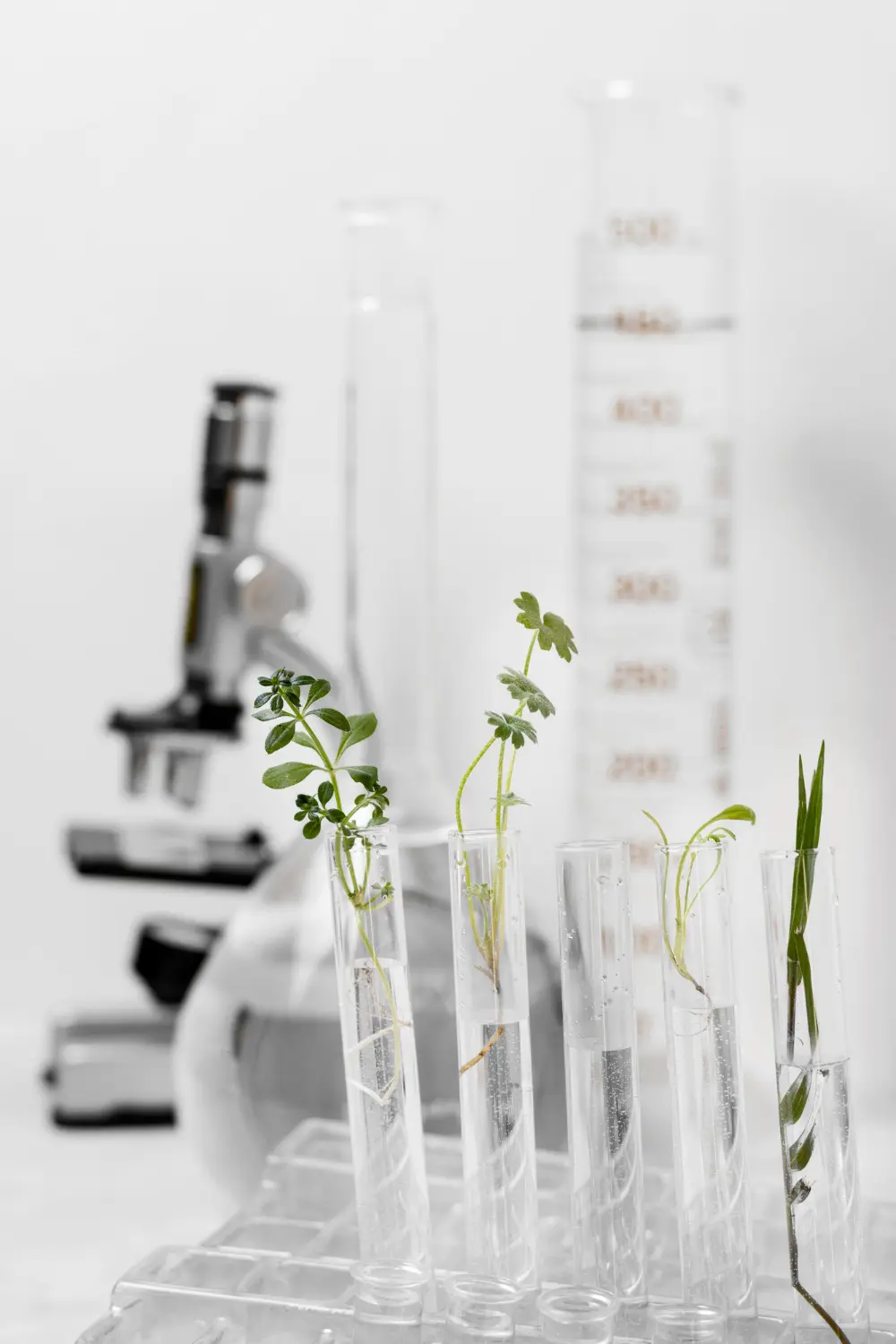 Laboratory technician analysing mineral samples